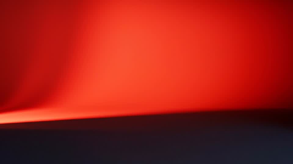 Generated still life: a paper curtain opens onto a vermilion space
